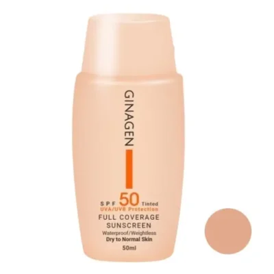 کرم ضد آفتاب SPF 50 ژیناژن شماره 02 مناسب پوست خشک و نرمال